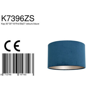 steinhauer-kap-shade-blauw-veloursstof-ø30cm-e27-k7396zs-8a