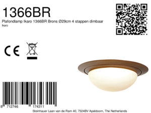 steinhauer-plafonniere-ikaro-brons-glasmetaal-ø29cm-led-1366br-8a