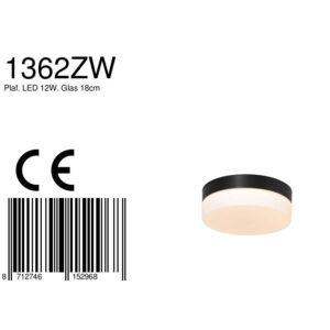 steinhauer-plafonniere-ikaro-zwart-glasmetaal-ø18cm-led-1362zw-8a