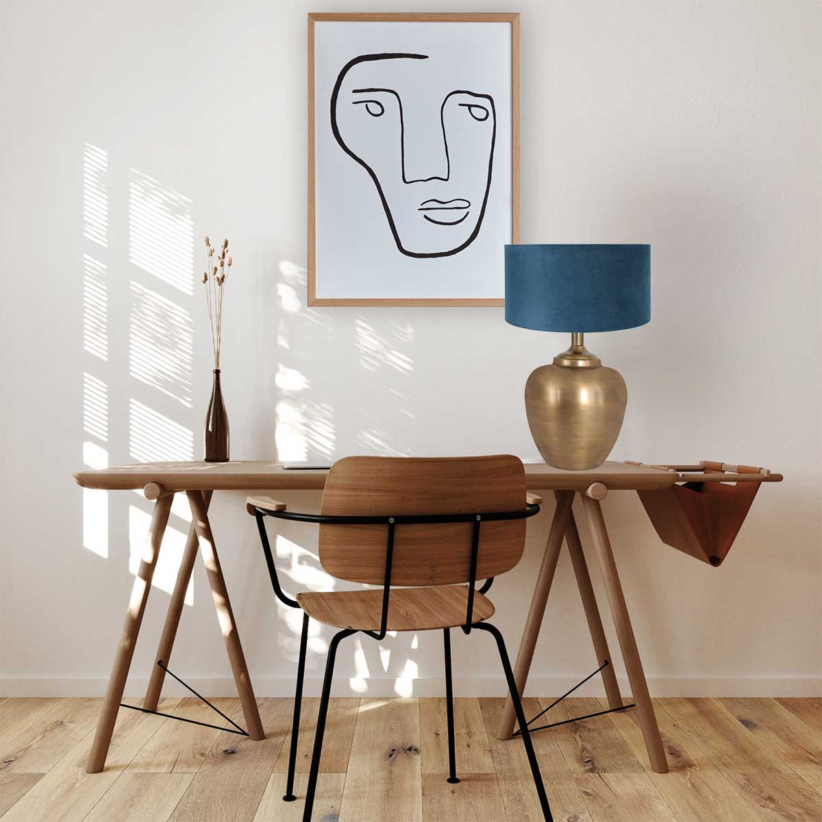 steinhauer-tafellamp-brass-brons-metaalveloursstof-ø40cm-e27-7204br-2