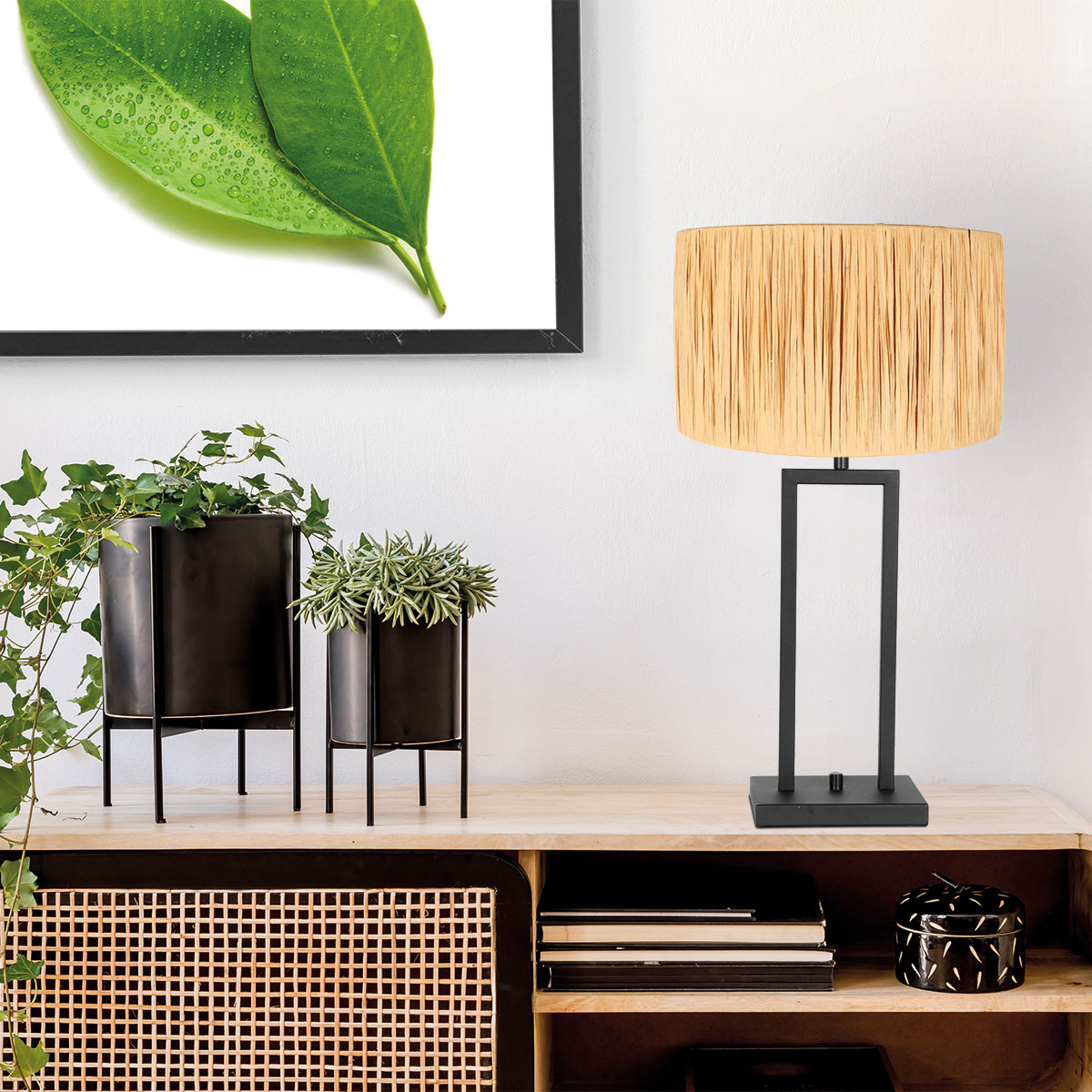 steinhauer-tafellamp-stang-zwart-linnenmetaal-ø30cm-e27-3704zw-2