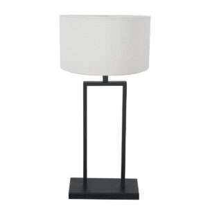 steinhauer-tafellamp-stang-zwart-linnenmetaal-ø30cm-e27-3860zw-0