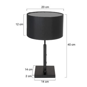 steinhauer-tafellamp-stang-zwart-linnenmetaalstof-ø20cm-e27-7197zw-7