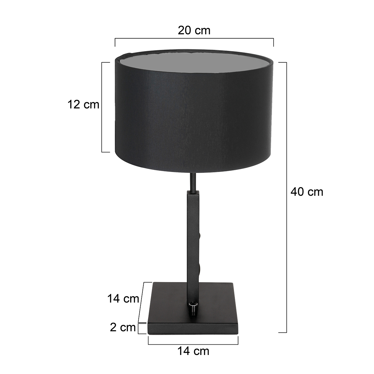 steinhauer-tafellamp-stang-zwart-linnenmetaalstof-ø20cm-e27-7197zw-7