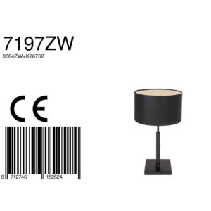 steinhauer-tafellamp-stang-zwart-linnenmetaalstof-ø20cm-e27-7197zw-8a