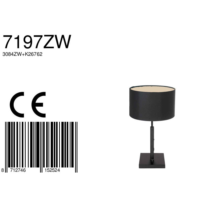steinhauer-tafellamp-stang-zwart-linnenmetaalstof-ø20cm-e27-7197zw-8a