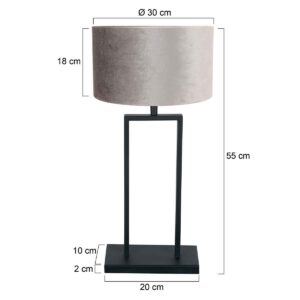 steinhauer-tafellamp-stang-zwart-metaalveloursstof-ø30cm-e27-3858zw-7