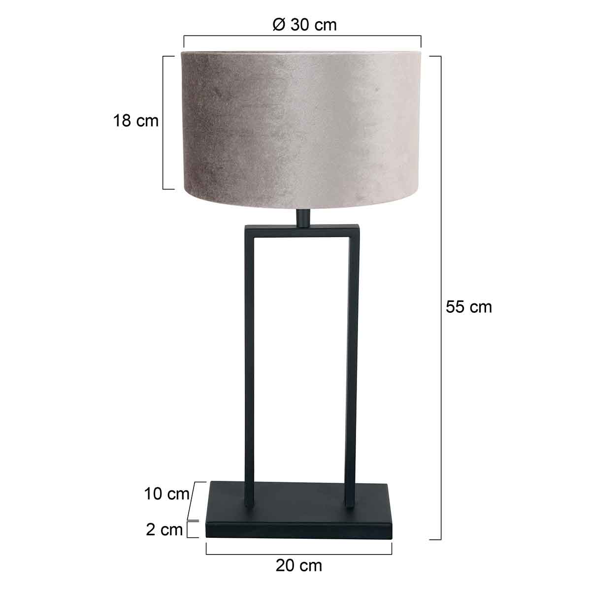 steinhauer-tafellamp-stang-zwart-metaalveloursstof-ø30cm-e27-3858zw-7