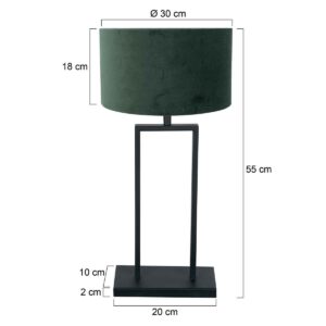 steinhauer-tafellamp-stang-zwart-metaalveloursstof-ø30cm-e27-3862zw-7