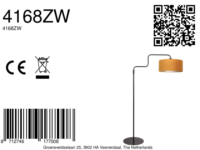 steinhauer-vloerlamp-bloeba-goudzwart-metaalveloursstof-ø40cm-e27-4168zw-8a