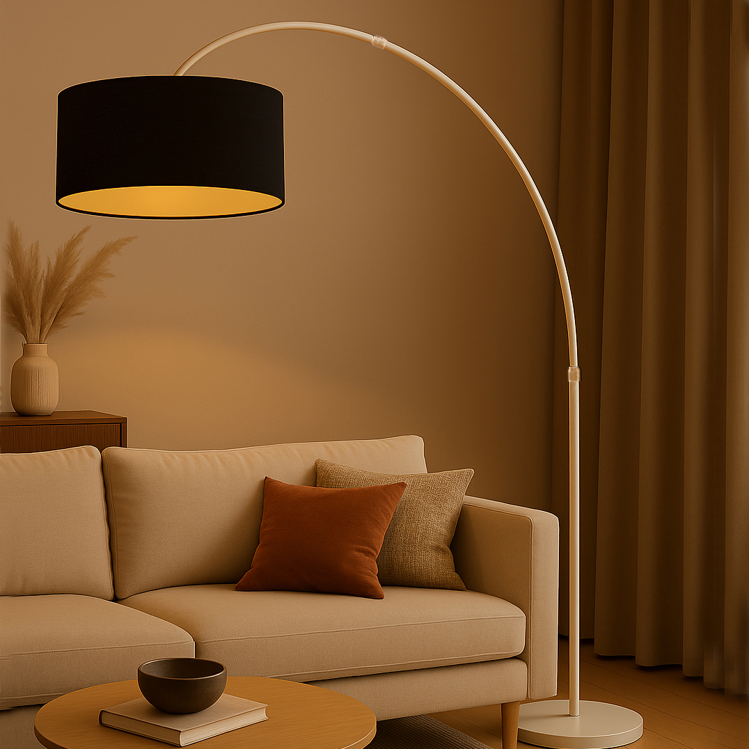 steinhauer-vloerlamp-sparkledlight-beigezwart-linnenmetaal-booglamp-e27-4317cr-2