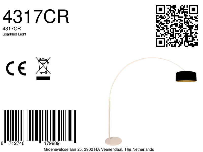 steinhauer-vloerlamp-sparkledlight-beigezwart-linnenmetaal-booglamp-e27-4317cr-8a