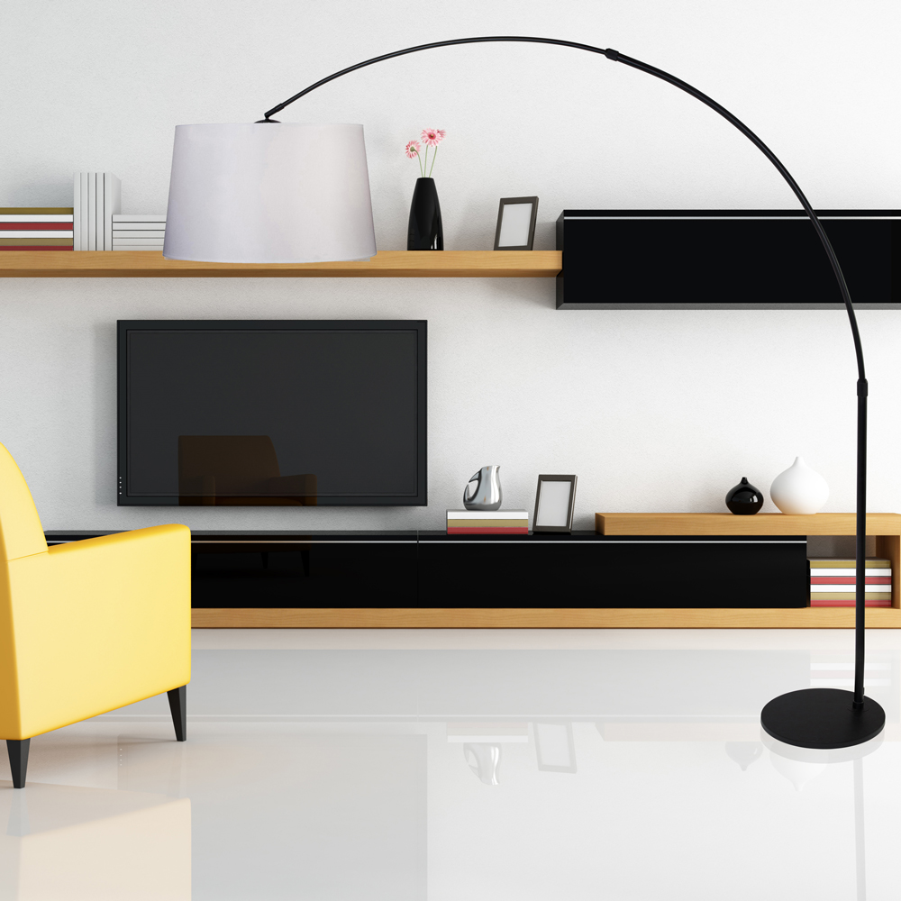 steinhauer-vloerlamp-sparkledlight-zwart-metaalstof-booglamp-e27-9828zw-2