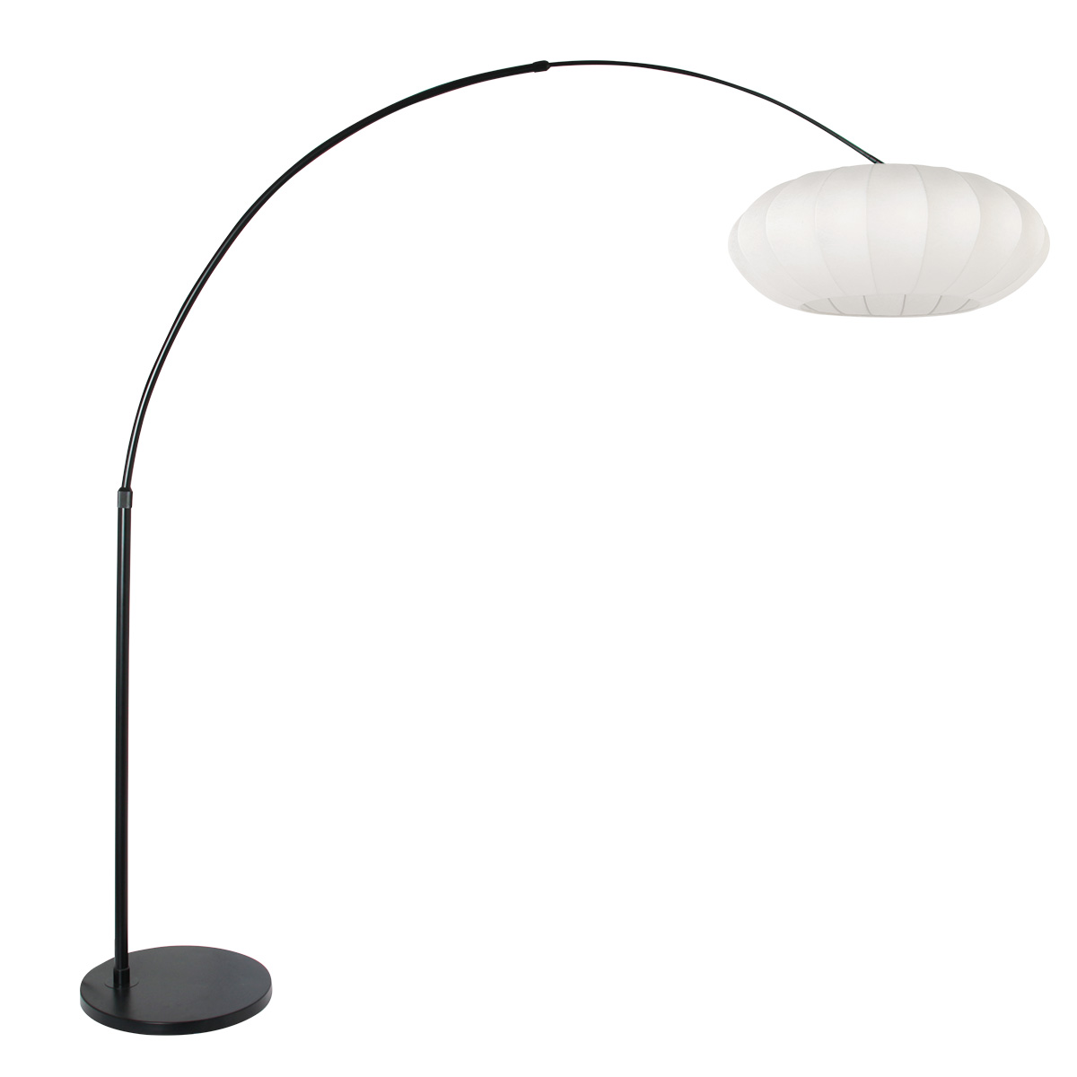 steinhauer-vloerlamp-sparkledlight-zwart-metaaltextiel-booglamp-e27-3807zw-0