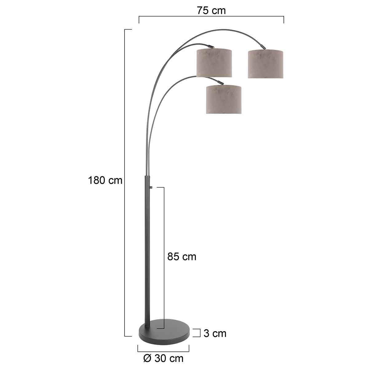 steinhauer-vloerlamp-sparkledlight-zwart-metaalveloursstof-booglamp-e27-3823zw-7