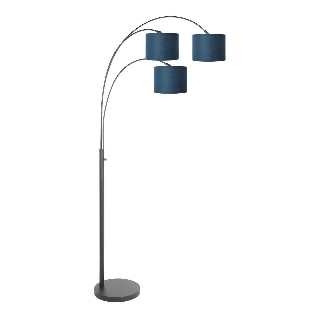 steinhauer-vloerlamp-sparkledlight-zwart-metaalveloursstof-booglamp-e27-3828zw-0