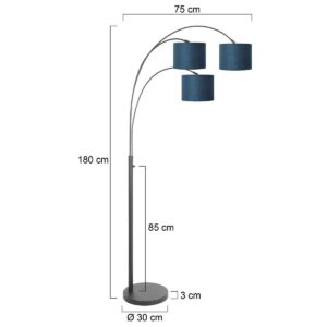 steinhauer-vloerlamp-sparkledlight-zwart-metaalveloursstof-booglamp-e27-3828zw-7