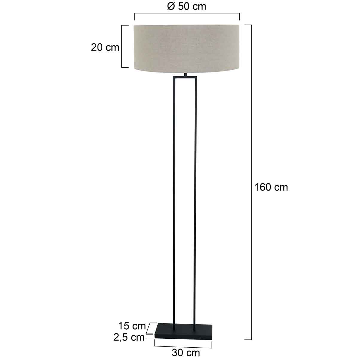 steinhauer-vloerlamp-stang-zwart-linnenmetaal-ø50cm-e27-3852zw-7