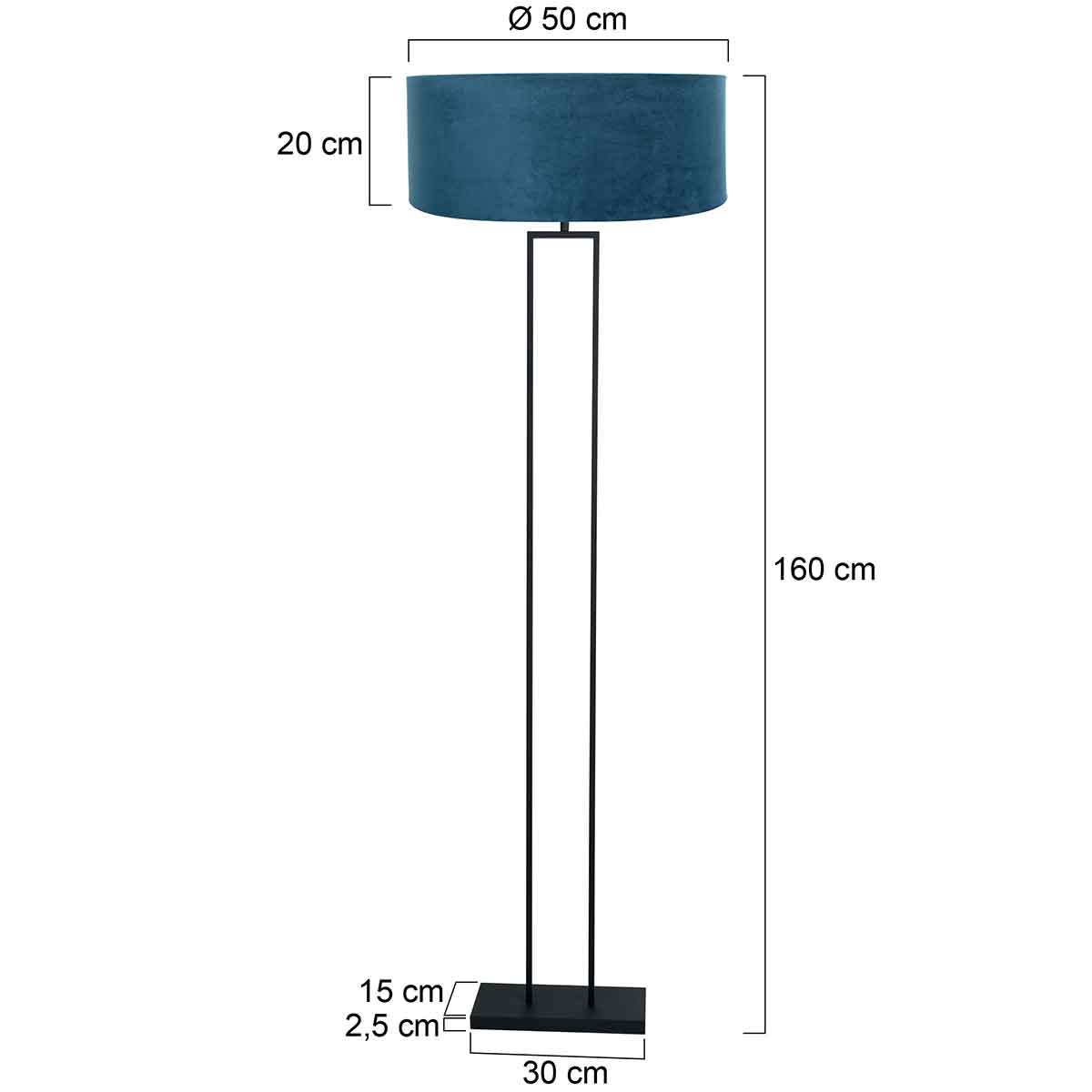 steinhauer-vloerlamp-stang-zwart-metaalveloursstof-ø50cm-e27-3854zw-7