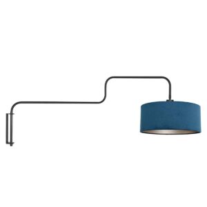 steinhauer-wandlamp-bloeba-blauwzwart-metaalveloursstof-ø40cm-e27-4180zw-0