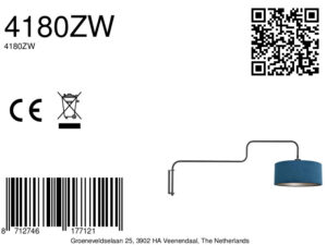 steinhauer-wandlamp-bloeba-blauwzwart-metaalveloursstof-ø40cm-e27-4180zw-8a