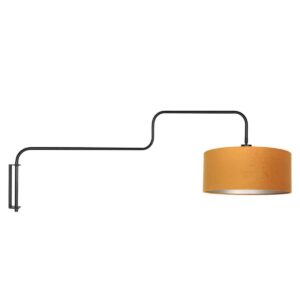 steinhauer-wandlamp-bloeba-goudzwart-metaalveloursstof-ø40cm-e27-4179zw-0