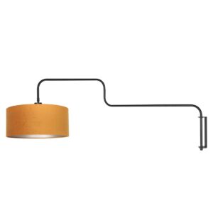 steinhauer-wandlamp-bloeba-goudzwart-metaalveloursstof-ø40cm-e27-4179zw-1