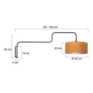 steinhauer-wandlamp-bloeba-goudzwart-metaalveloursstof-ø40cm-e27-4179zw-7
