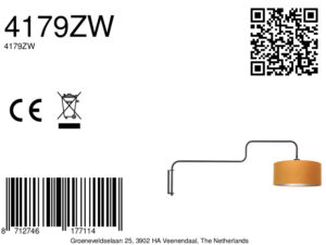 steinhauer-wandlamp-bloeba-goudzwart-metaalveloursstof-ø40cm-e27-4179zw-8a