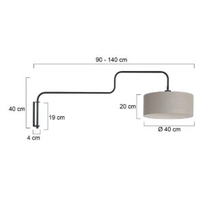 steinhauer-wandlamp-bloeba-grijszwart-metaalstof-ø40cm-e27-4174zw-7