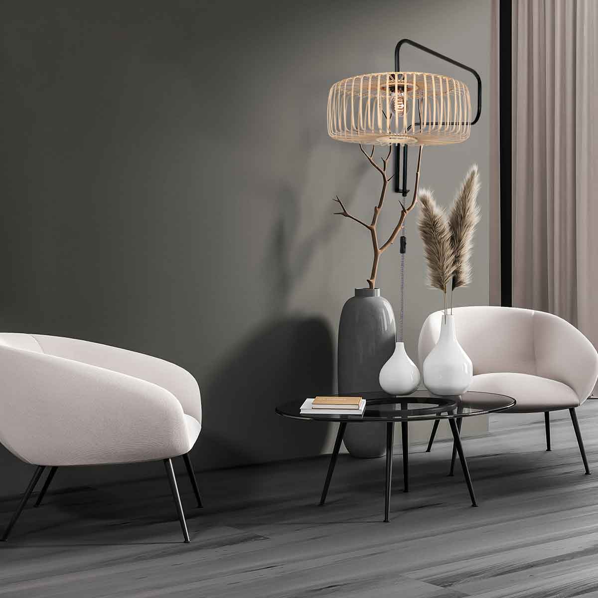 steinhauer-wandlamp-bloeba-naturelzwart-metaalzeegras-ø40cm-e27-4160zw-2