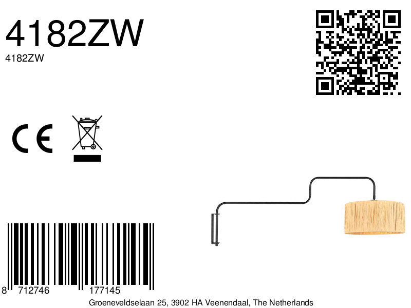 steinhauer-wandlamp-bloeba-naturelzwart-metaalzeegras-ø40cm-e27-4182zw-8a