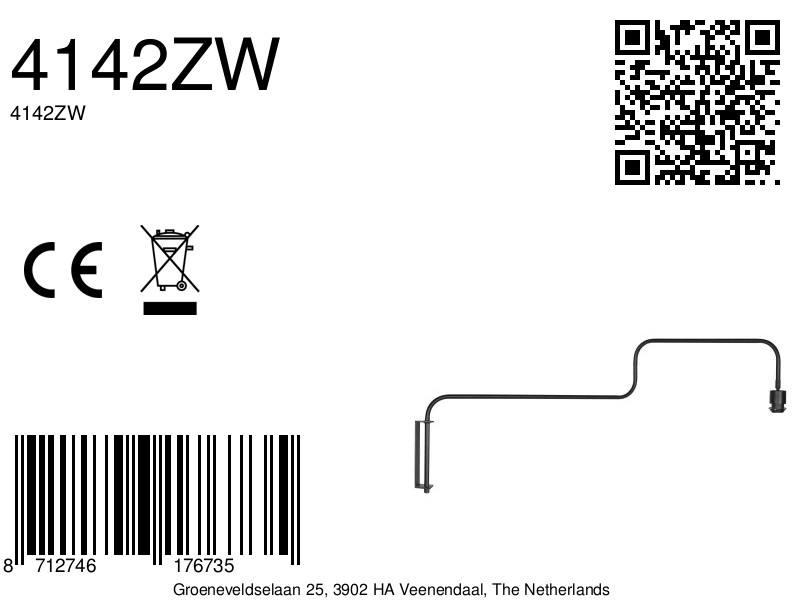 steinhauer-wandlamp-bloeba-zwart-metaal-lossearmatuur-e27-4142zw-8a