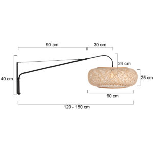 steinhauer-wandlamp-elegantclassy-naturelzwart-bamboemetaal-e27-4448zw-7