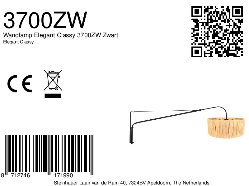 steinhauer-wandlamp-elegantclassy-zwart-grasmetaal-schemerlamp-e27-3700zw-8a