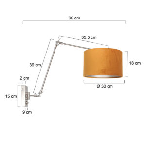 steinhauer-wandlamp-prestigechic-staal-metaalveloursstof-schemerlamp-e27-8111st-7
