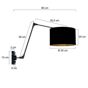steinhauer-wandlamp-prestigechic-zwart-linnenmetaal-schemerlamp-e27-3986zw-7