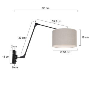 steinhauer-wandlamp-prestigechic-zwart-linnenmetaal-schemerlamp-e27-8119zw-7