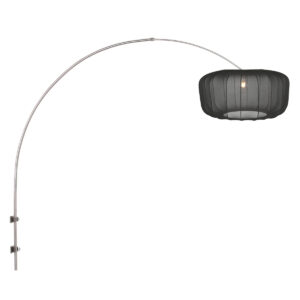 steinhauer-wandlamp-sparkledlight-staalzwart-metaaltextiel-leeslamp-e27-4403st-0