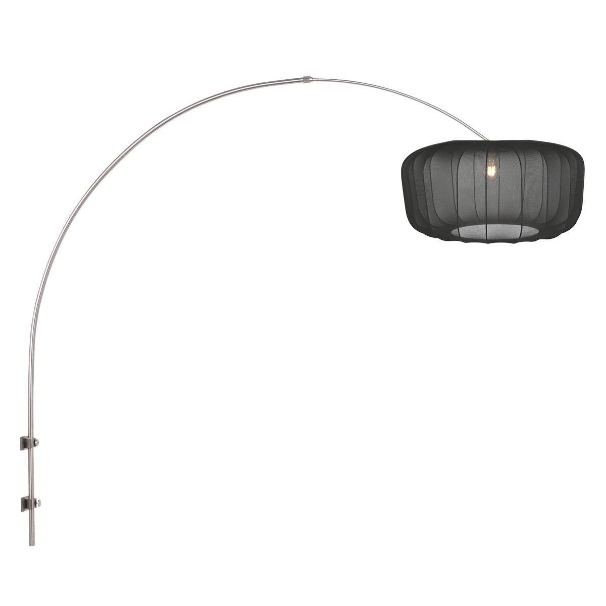 steinhauer-wandlamp-sparkledlight-staalzwart-metaaltextiel-leeslamp-e27-4403st-0