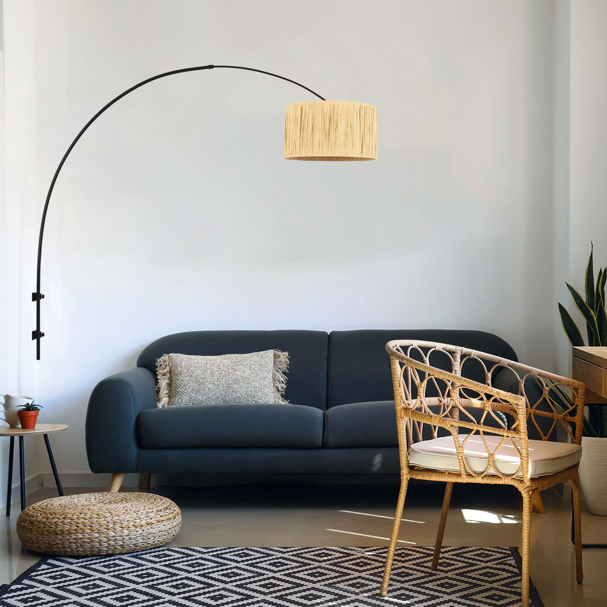 steinhauer-wandlamp-sparkledlight-zwart-grasstaal-e27-3696zw-2