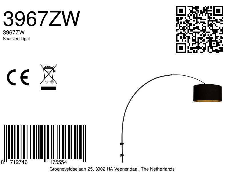 steinhauer-wandlamp-sparkledlight-zwart-linnenmetaal-e27-3967zw-8a