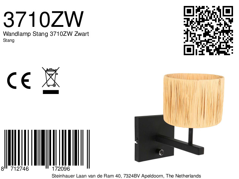 steinhauer-wandlamp-stang-zwart-grasmetaal-bedlampje-e27-3710zw-8a
