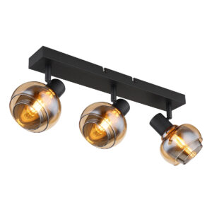 spot-zwart-tokki-glasmetaal-kleurglas-lamp-e14-54309-3b-globo-1