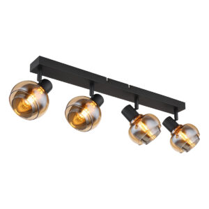 spot-zwart-tokki-glasmetaal-kleurglas-lamp-e14-54309-4b-globo-1