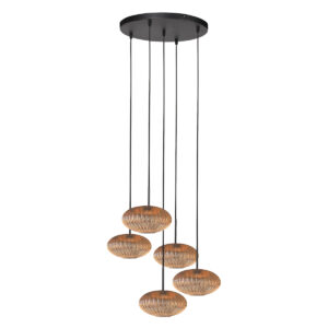 hanglamp-amberkleurig-haloswap-elektronicaglasmetaal-ø40cm-e27-4383zw-mexlite-1