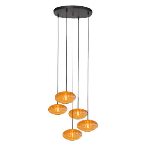 hanglamp-amberkleurig-haloswap-elektronicaglasmetaal-ø40cm-e27-4383zw-mexlite-1