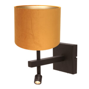 wandlamp-goudzwart-stang-metaaltextiel-bedlampje-led_e27-4870ca-steinhauer-1