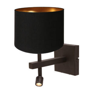 wandlamp-zwart-stang-metaaltextiel-bedlampje-led_e27-4869ca-steinhauer-1