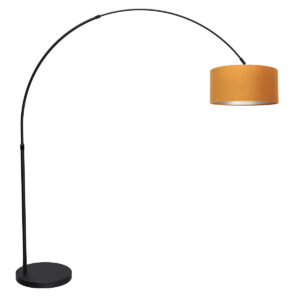 vloerlamp-zwart-flair-metaaltextiel-booglamp-e27-4656zw-mexlite-1